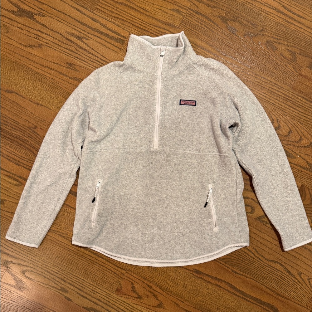 Vineyard Vines Gray Half-Zip Sherpa Sweatshirt, GUC, Medium